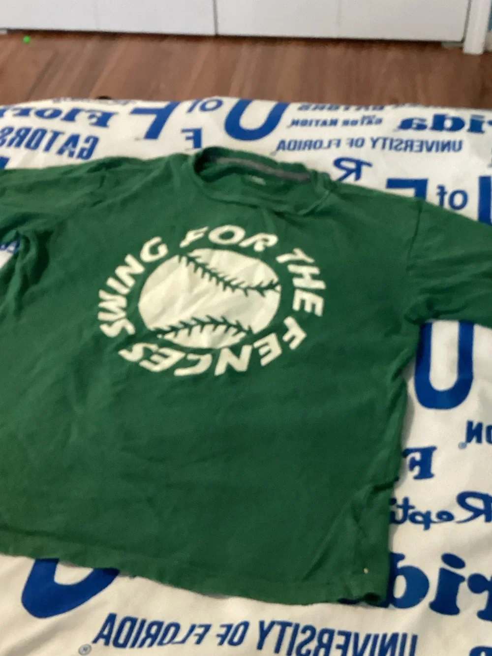 Old Navy Green Baseball Graphic Tee with White Print